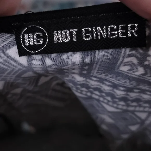 Hot Ginger aztec print bow back sharkbite top - Picture 3 of 5